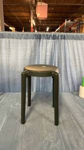 lot 3038 image: Dark Green Round Stool with Four Legs