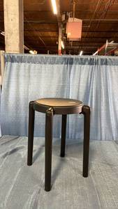 lot 3039 image: Black Round Stool with Four Legs