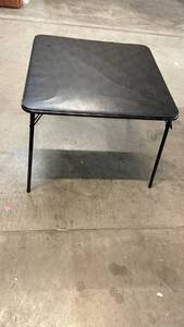 lot 3056 image: Folding Table Black Top