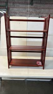 lot 8001 image: Casual Home 3 Tier Folding Bookcase in Mahogany