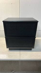 lot 8009 image: Threshold Brand 2-Drawer Nightstand in Black with Woven Drawer Fronts