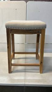 lot 8016 image: Upholstered Counter Height Stool with Nailhead Trim