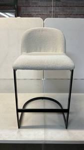 lot 8018 image: Threshold Brand Cantilever Armless Upholstered Counter Stool in Cream Color