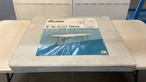 lot 8020 image: Peakform 6 ft Bi-Fold Table