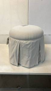 lot 8027 image: Threshold Slipcover Storage Ottoman Box Pleat Skirt 19 in x 19 in x 18 in