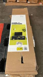lot 8046 image: Room Essentials TV Stand 60 inch Black Finish Holds Flat-Panel TV up to 70 inch