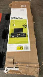 lot 8047 image: Room Essentials TV Stand 60 in Black Finish Holds Up to 70 in TV