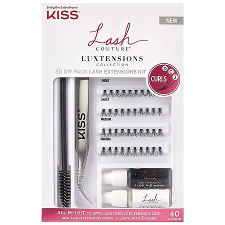 lot 155 image: Kiss Lash Couture - Lash Extension Kit Lash Clusters - 44ct - Retail $29