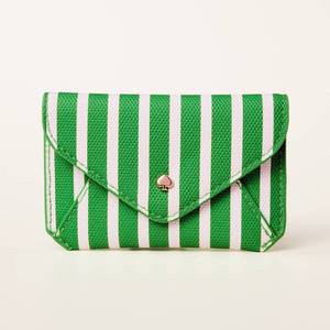 lot 105 image: Stripe Envelope Card Case - kate spade new york x Target GreenWhite - Retail $15