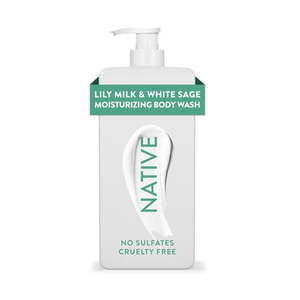 lot 112 image: NATIVE Lily Milk & White Sage Moisturizing Body Wash 18oz - Retail $13