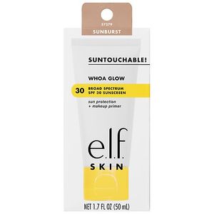 lot 115 image: e.l.f. SKIN Suntouchable Whoa Glow Sunscreen & Primer - Sunburst - SPF 30 - 1.69 fl oz Paraben-Free, Sulfate-Free, Vegan, Normal to Dry Skin - Retail $15