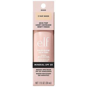 lot 119 image: e.l.f. Halo Glow Skin Tint Light Coverage Foundation - Mineral SPF 50 - 2 Fair Warm - 1 fl oz Moisturizing, Smoothing, Paraben-Free, Vegan - Retail $18