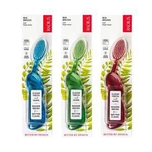 Radius Toothbrush Big Brush For Right Hand 5 Pack (Assorted) - Retail: $58