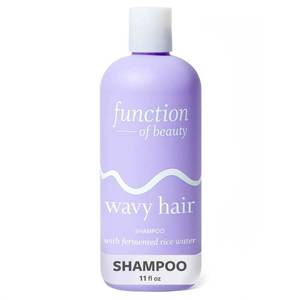 lot 159 image: Function of Beauty Custom Wavy Hair Shampoo Base with Fermented Rice Water - 11 fl oz Paraben-Free, Sulfate-Free, Peach Scent - Retail $10