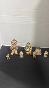 lot 1048 image: Handcrafted Native American Jemez Pueblo pottery storyteller figurine, candle, teepee incense burner and more