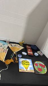 lot 1063 image: Decor Lot Fans, tiles and more
