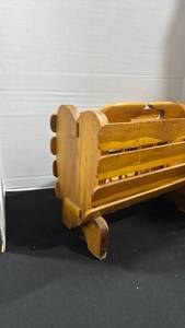 lot 1100 image: Wooden Slat Storage Caddy with Handles
