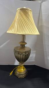 lot 1101 image: Table Lamp with Urn Base and Pleated Shade 31 inches tall