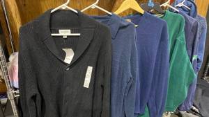 lot 1218 image: Mens sweaters and jackets sz Med and Lg