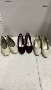 lot 1232 image: Ladies shoes sz 7.5N, red ones are new