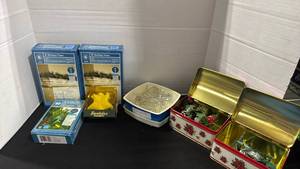 lot 1338 image: Snow babies ornament, Christmas lights and more