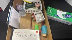 lot 1351 image: Mixed Office Supplies Lot �� Envelopes Notepads Pens Pencils Tape Paper Clips