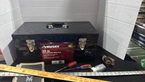 lot 1368 image: Husky 20 in tool box with craftsman and other tools and more