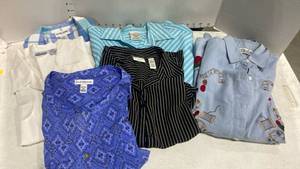 lot 1615 image: Ladies blouses short and long sleeve