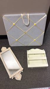 lot 1702 image: Small framed mirror and more