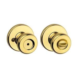 lot 61412 image: Kwikset Tylo BedBath Knob in Polished Brass