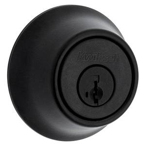 lot 61415 image: Kwikset SmartKey Security Matte Black Metal Double Cylinder Deadbolt