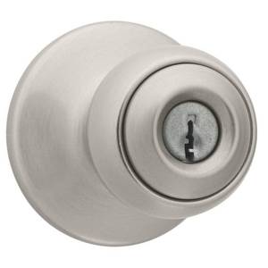 lot 61419 image: Kwikset Polo Satin Nickel Entry Knobs ANSIBHMA Grade 3 1-34