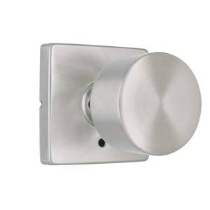 lot 61472 image: Ridgeway Satin Nickel Privacy BedBath Door Knob with Square Rose