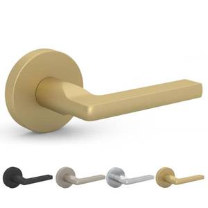 lot 61481 image: Mega Handles Ralph Dummy Door Lever  5  Stainless Steel  Round Rosette  2-Pack  Reversible for Hallway  Closet  and Bathroom Doors Lever