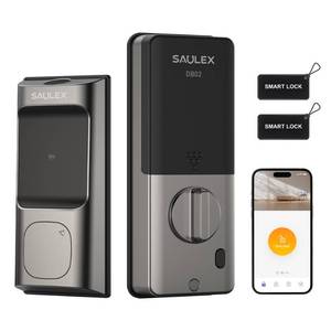 Saulex DB02 Smart Lock, Built-in Wi-Fi,5-in-1 Keyless Entry Front Door Lock, Keypad Deadbolts with App Control, Easy Installation,Auto-Unlock 1