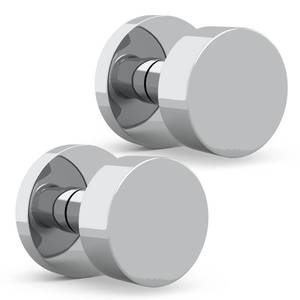 lot 62497 image: Mega Handles Buena Dummy Door Knob Chrome (2-Pack) - Non-Turning