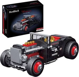 lot 62480 image: RiceBlock Vintage Car (Model RB0023) 2-in-1 retro hot rod building block set