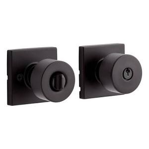 lot 62467 image: Black Entry Door Lock set Shaker Knob with Square Rosette