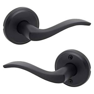 lot 62481 image: Kwikset wave-style door lever - Matte Black