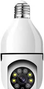 lot 62492 image: Homisogi Light Bulb Camera, Wireless Outdoor Lndoor Full HD 2MP Camera, 360 ° PTZ Motion Detection, with Alarm, Night Vision, Two-Way Audio, for Home, Office, Pet Monitors, Compatible with Alexa