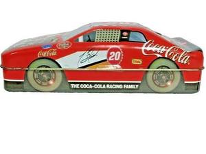 lot 63458 image: vintage Tony Stewart #20 NASCAR Coca-Cola collectible candy and storage tin