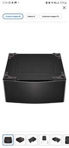 lot 11 image: LG Washer Dryer Pedestal Storage Drawer Black - Retail $380