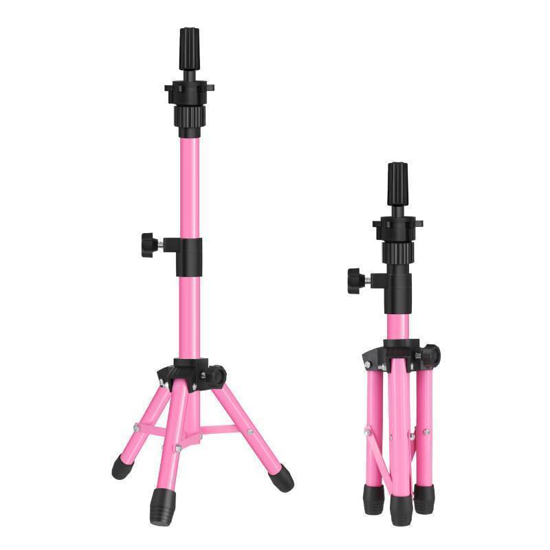 lot 5939 image: AliLeader 25 Inch Mannequin Head Stand Tripod for Mannequin Head Wig Stand Tripod Wig Head Stand for Training Heads and Canvas Block Head (Mannequin Head Not Included,Pink)