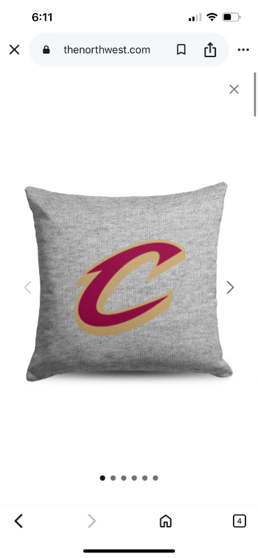 lot 6006 image: Cleveland Cavaliers NBA Logo Throw Pillow