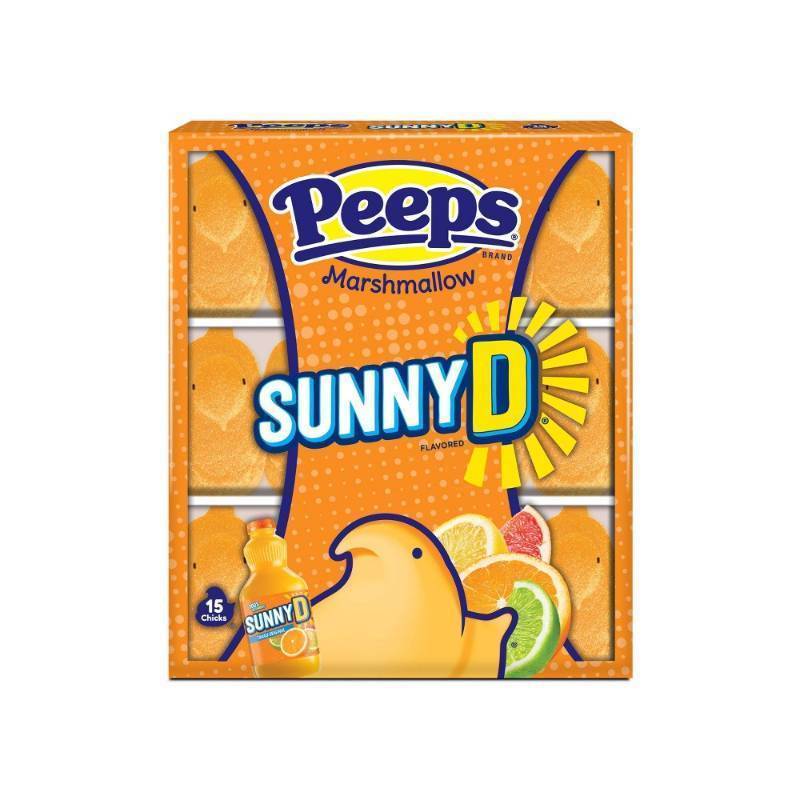 lot 6528 image: Peeps Easter Sunny Delight Blue Pink Yellow Flavored Marshmallow Chicks Candy - 4.5oz15ct (Exp. 032027 & 112026 & 112027)