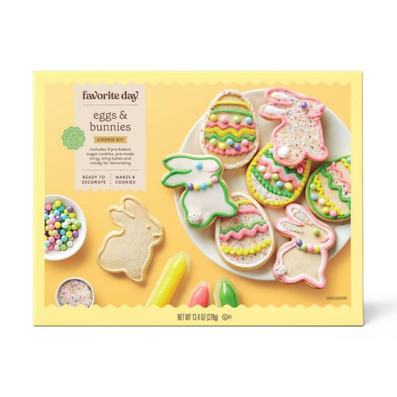 lot 6701 image: Spring Easter Eggs & Bunnies Cookie Kit - 13.4oz8ct - Favorite Day8 cookies -Best by 8126