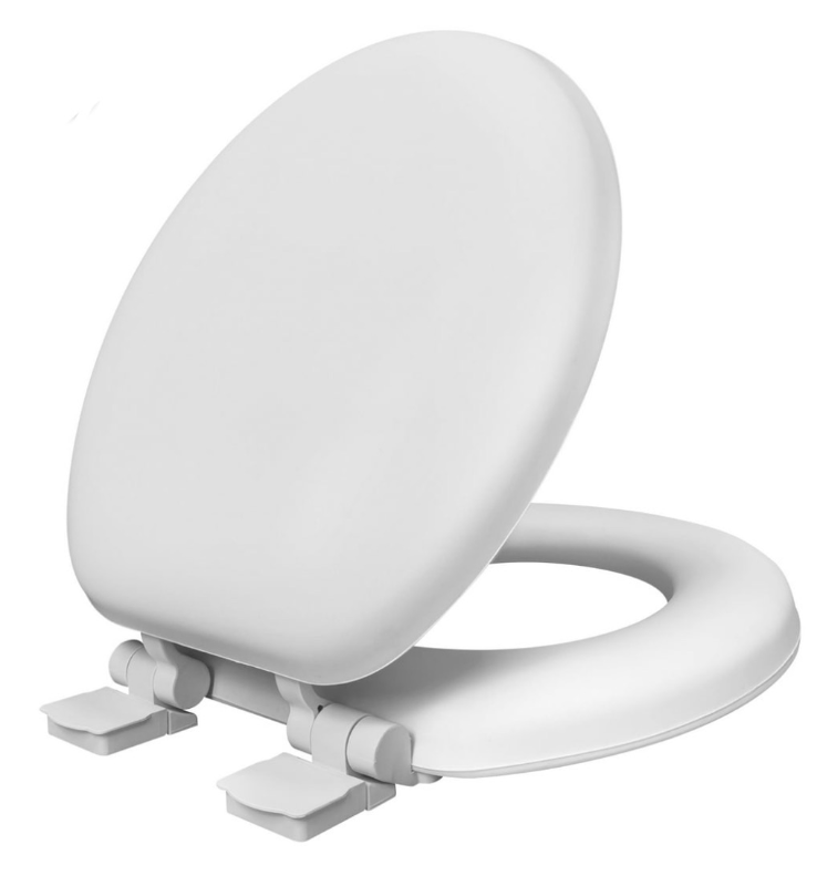 lot 7093 image: Mainstays SHD05-PF 17 Molded Soft Toilet Seat With Flip Slider QR & SL Hinges (Tpu Leather) (Couple Scuffs)