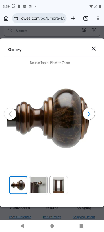 lot 7242 image: Umbra M Door Knob Passage Set Oil-Rubbed Bronze