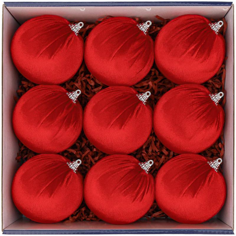 lot 7432 image: Funzhan 9 Pcs Brown Velvet Christmas Balls 3.15 Velvet Christmas Tree Ornament Baubles Shatterproof Flocked Balls Hanging Ornaments for Xmas Tree Decorations - Multicolor