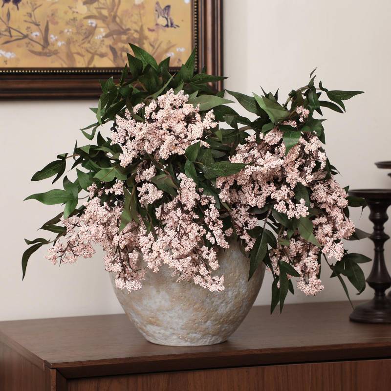 lot 7543 image: Zeyune 3 Pcs Artificial Berry Stems 35 Inch Pink Fall Decor